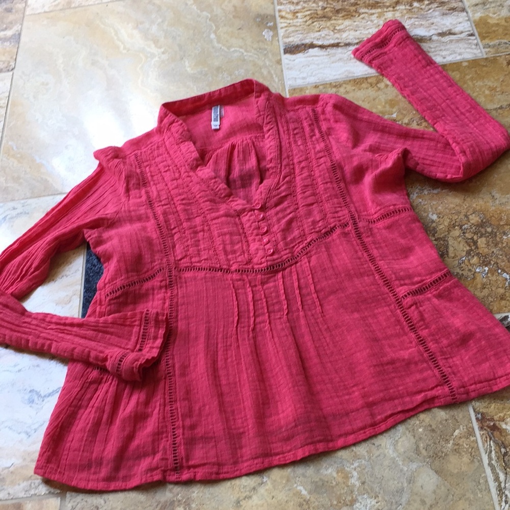 Monoreno lightweight coral 100%cotton/match button